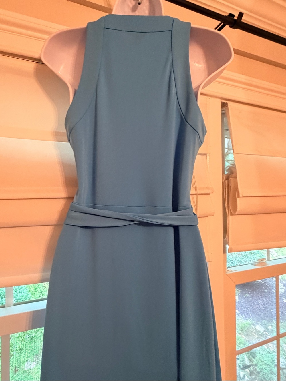 Ann Taylor Periwinkle Blue Sleeveless Wrap-Style Midi Dress - Picture 3 of 4